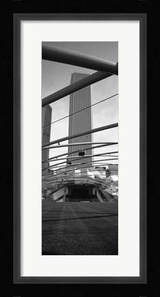 Framed Low angle view of a metal structure, Pritzker Pavilion, Millennium Park, Chicago, Illinois, USA Print