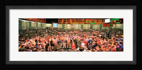 Framed Large group of people on the trading floor, Chicago Board of Trade, Chicago, Illinois, USA Print