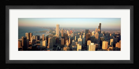 Framed High angle view of buildings in a city, Chicago, Illinois Print