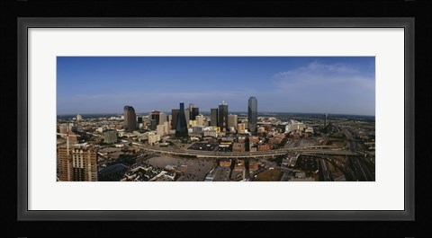 Framed Aerial view of a city, Dallas, Texas, USA Print