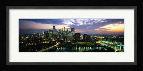 Framed Minneapolis At Dusk, Minnesota Print