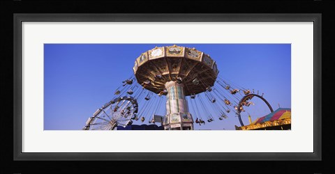 Framed Low Angle View Of A Ride At An Amusement Park, Erie County Fair And Exposition, Erie County, Hamburg, New York State, USA Print