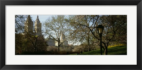 Framed Park In Front Of A Building, Central Park, NYC, New York City, New York State, USA Print