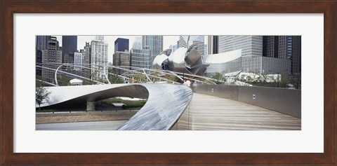 Framed Footbridge in a park, Millennium Park, Chicago, Illinois, USA Print