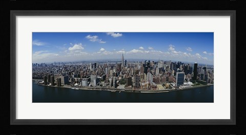 Framed Aerial view of a city, Manhattan, New York City, New York State Print