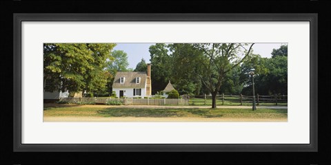 Framed Fence in front of a house, Colonial Williamsburg, Williamsburg, Virginia, USA Print