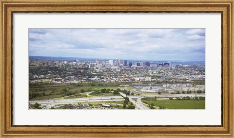 Framed Aerial view of a city, Newark, New Jersey, USA Print