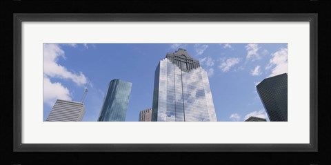 Framed Low angle view of office buildings, Houston, Texas, USA Print