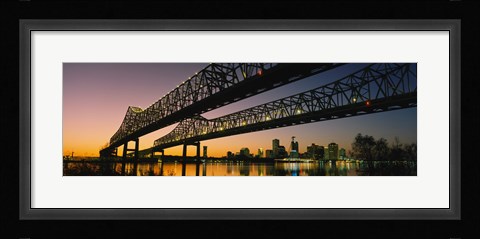 Framed Low angle view of a bridge across a river, New Orleans, Louisiana, USA Print