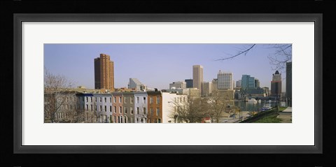 Framed High angle view of buildings in a city, Inner Harbor, Baltimore, Maryland, USA Print