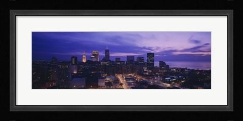 Framed High angle view of buildings in a city, Cleveland, Ohio, USA Print