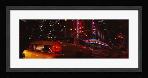 Framed Car on a road, Radio City Music Hall, Rockefeller Center, Manhattan, New York City, New York State, USA Print