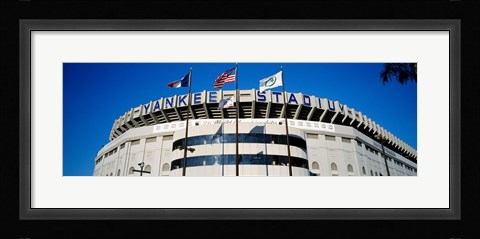Framed Flags in front of a stadium, Yankee Stadium, New York City Print