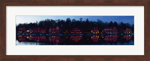 Framed Boathouse at the waterfront, Schuylkill River, Philadelphia, Pennsylvania, USA Print