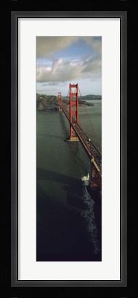 Framed Aerial view of a bridge, Golden Gate Bridge, San Francisco, California, USA Print