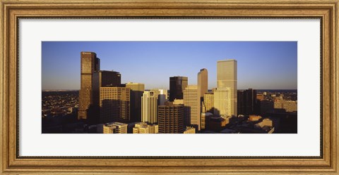Framed Sun reflecting off skyscrapers in Denver, Colorado, USA Print