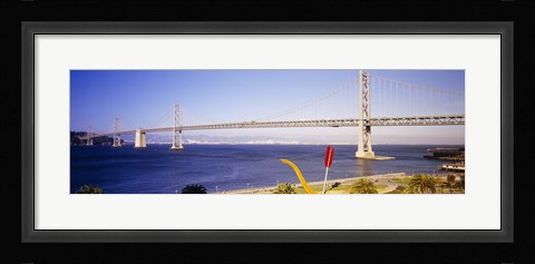 Framed Bridge over an inlet, Bay Bridge, San Francisco, California, USA Print