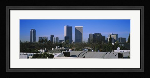 Framed Buildings and skyscrapers in a city, Century City, City of Los Angeles, California, USA Print