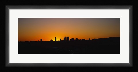 Framed Silhoiette Century City and Westside from Fairfax District, California, USA Print