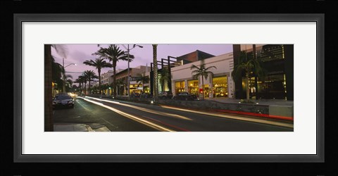 Framed Stores on the roadside, Rodeo Drive, Beverly Hills, California, USA Print