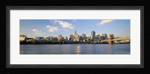 Framed Waterfront Buildings in Cincinnati Print