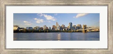 Framed Waterfront Buildings in Cincinnati Print