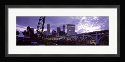Framed Cleveland, Ohio Bridge and River Print