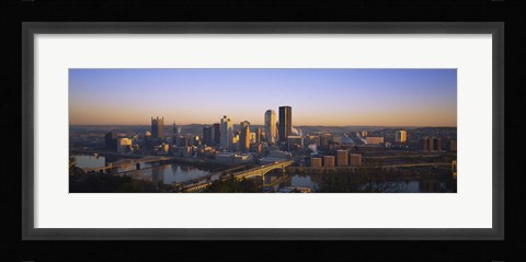 Framed Pittsburgh Buildings at Dawn Print