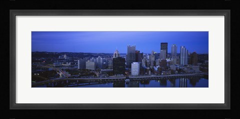 Framed Monongahela River at Dusk Print