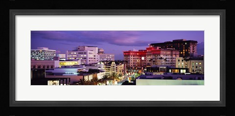 Framed High angle view of buildings in a city, Rodeo Drive, Beverly Hills, California, USA Print