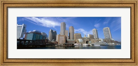 Framed Skyscrapers at the waterfront, Boston, Massachusetts Print