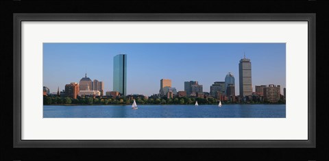 Framed Buildings at the waterfront, Back Bay, Boston, Massachusetts, USA Print