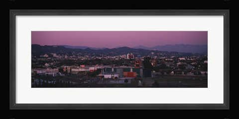 Framed High angle view of an observatory in a city, Griffith Park Observatory, City of Los Angeles, California, USA Print