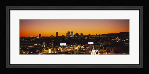 Framed High angle view of buildings in a city, Century City, City of Los Angeles, California, USA Print