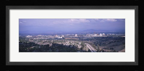 Framed High angle view of a temple in a city, Mormon Temple, La Jolla, San Diego, California, USA Print