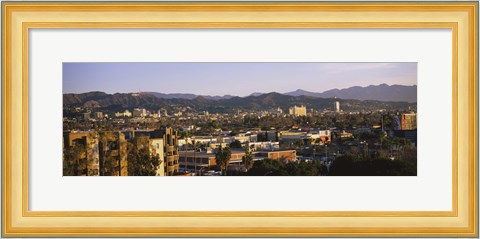Framed High angle view of buildings in a city, Hollywood, City of Los Angeles, California, USA Print