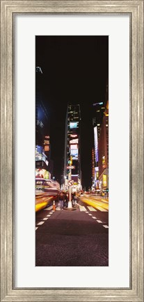 Framed Pedestrians waiting for crossing road, Times Square, Manhattan, New York City, New York State, USA Print