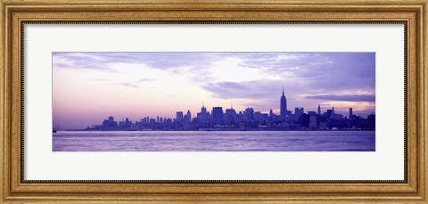 Framed Skyscrapers at the waterfront at sunrise, Manhattan, New York City, New York State, USA Print