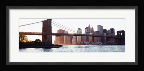 Framed Brooklyn Bridge over the East River Print