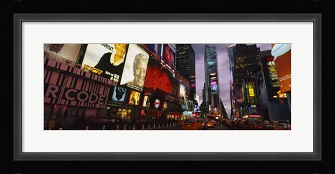 Framed Buildings lit up at night, Times Square, Manhattan Print