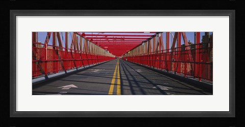 Framed Arrow signs on a bridge, Williamsburg Bridge, New York City, New York State, USA Print