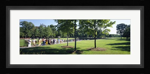 Framed Tourists at a memorial, Vietnam Veterans Memorial, Washington DC, USA Print