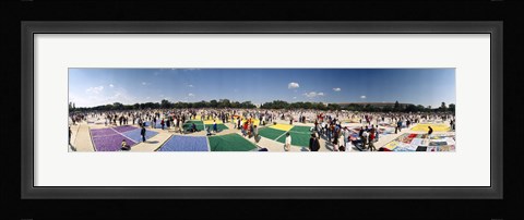 Framed High angle view of AIDS quilt on display, Washington DC, USA Print