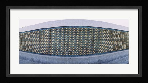 Framed Stars mounted on the wall at a war memorial, Freedom Wall, National World War II Memorial, Washington DC, USA Print