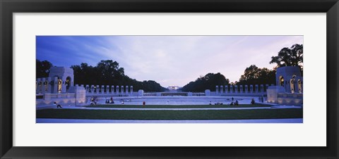 Framed Tourists at a war memorial, National World War II Memorial, Washington DC, USA Print