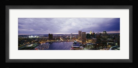 Framed Baltimore with Cloudy Sky at Dusk Print