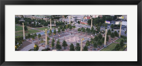 Framed High angle view of a park, Centennial Olympic Park, Atlanta, Georgia, USA Print
