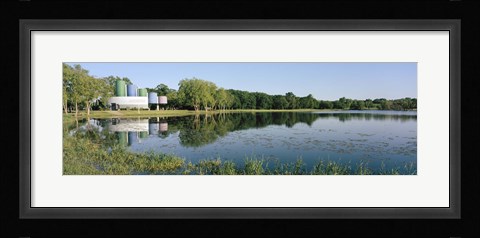 Framed Reflection of trees in water, Warner Park, Madison, Dane County, Wisconsin, USA Print