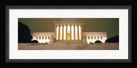 Framed Supreme Court Building illuminated at night, Washington DC, USA Print