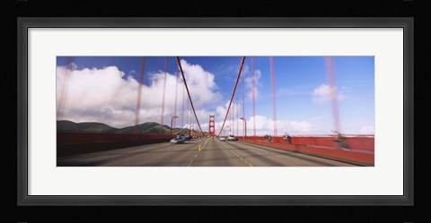 Framed Cars on a bridge, Golden Gate Bridge, San Francisco, California, USA Print